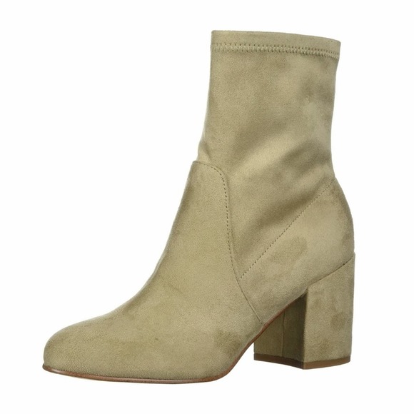 Marc Fisher Ileesia Tan Faux Suede Stretch Zipper Block Heel Bootie Size 11 - Picture 11 of 11